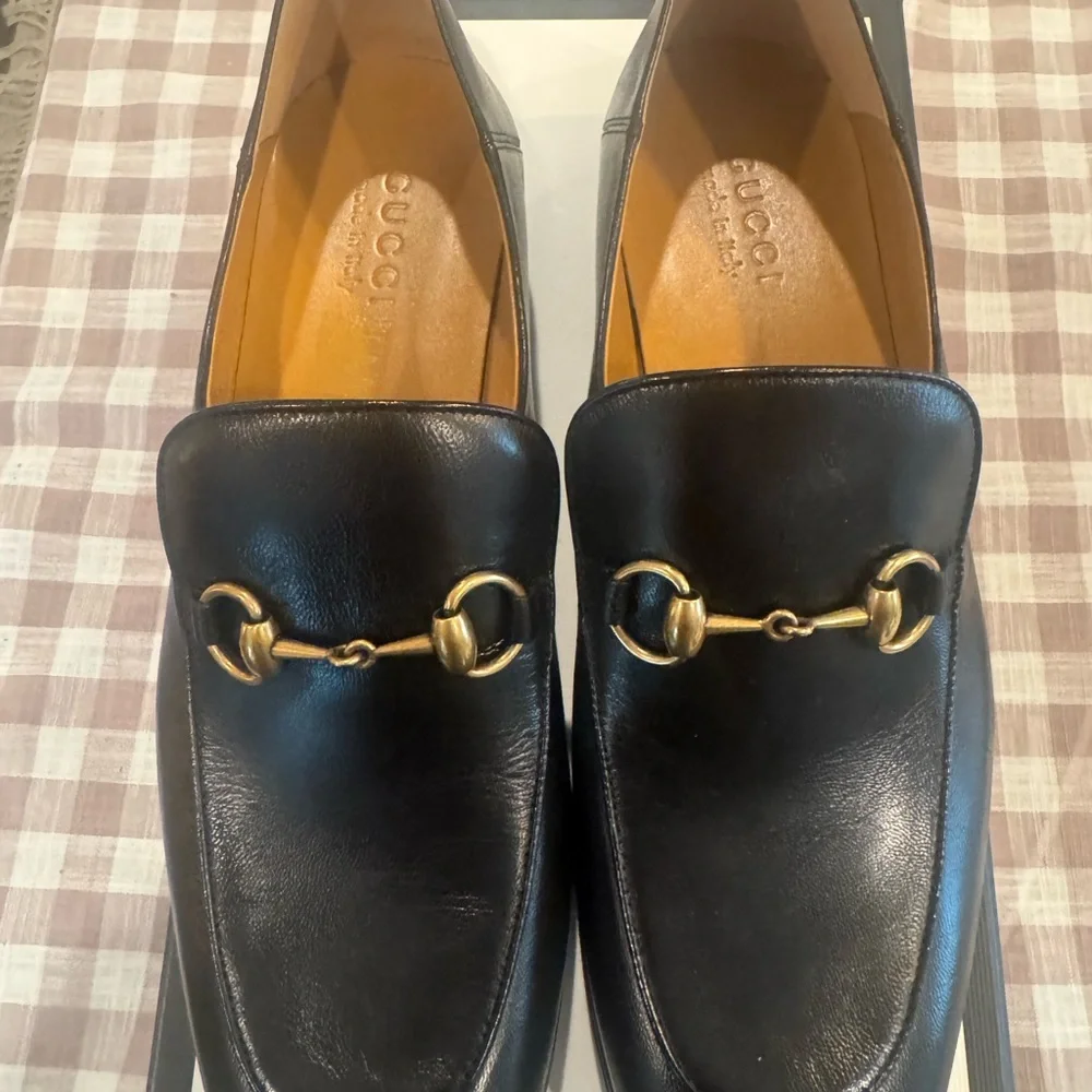 NIB Gucci Horsebit loader in Black Leather w/ Gold Horsebits Size 10.5 - Picture 6 of 15
